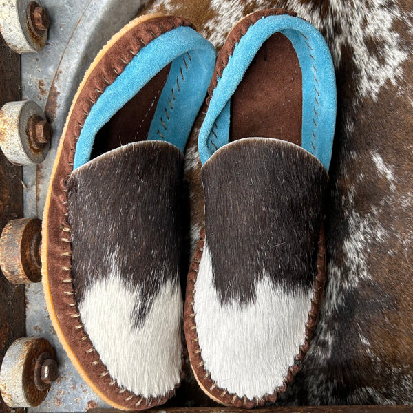 MULES SLIPPERS SILVER COWHIDE WITH GOLD COIN main image 1