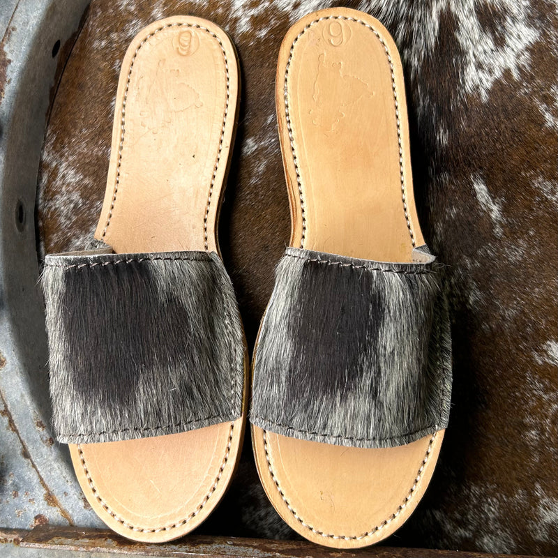 Cowhide Slides (size 6)