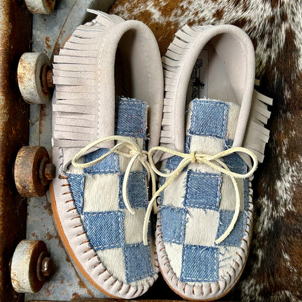 Cowhide Checkered Shorties (Size 5)
