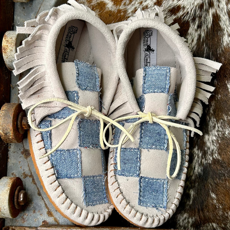 Checkered Denim Shorties (Size 9)