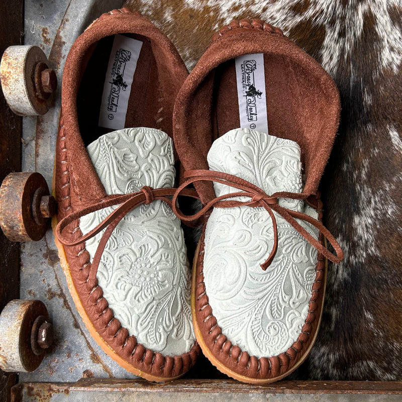 Emboss Muleys (Size 7/ Diana) – Broncy Donkey Leather Co