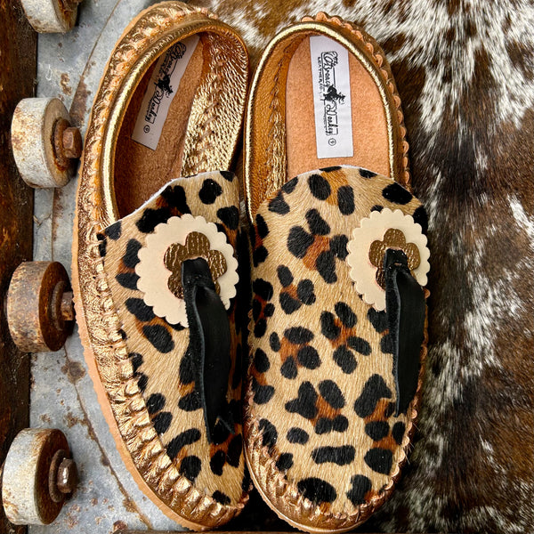 Leopard Concho Mules (Size 11)