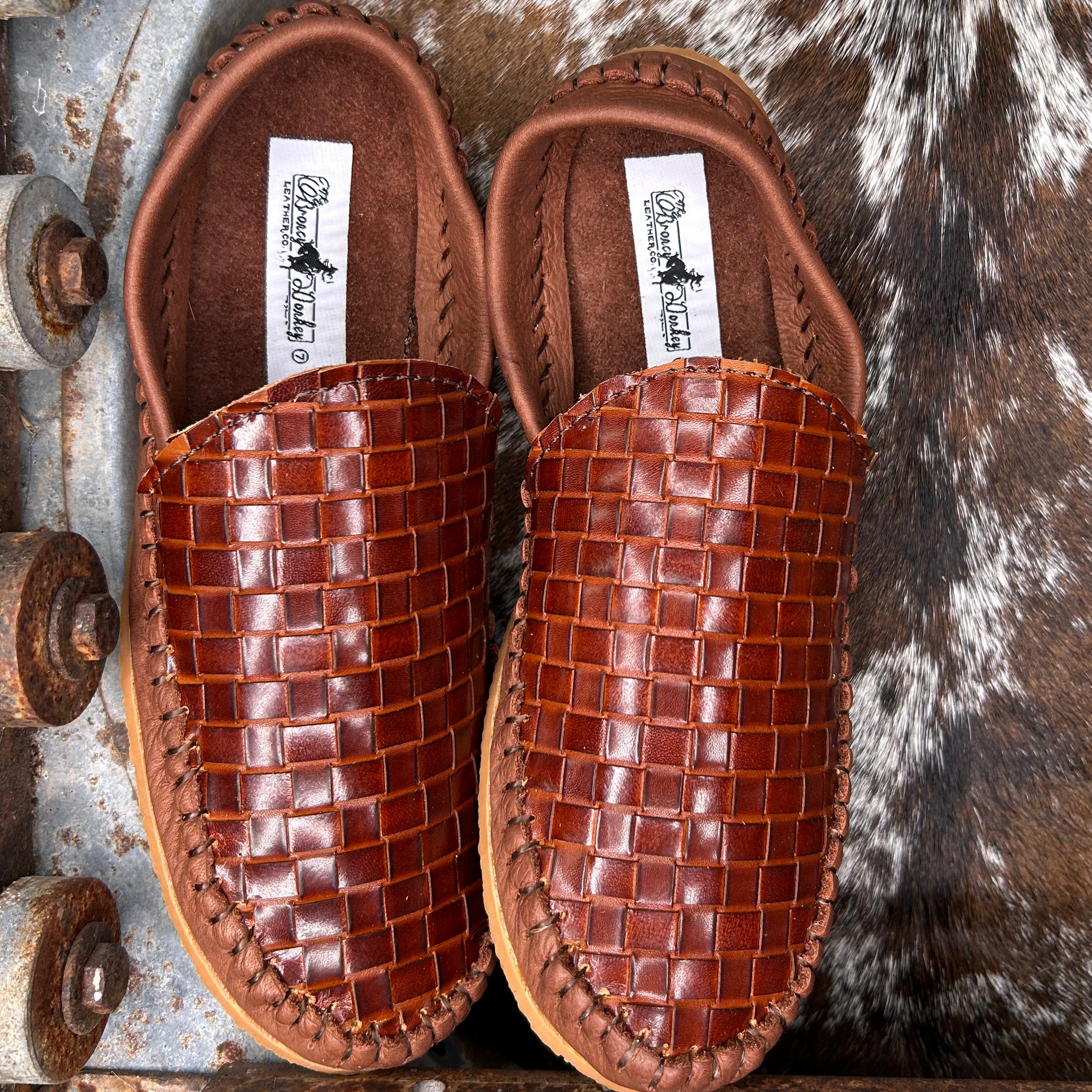 Woven Mules (size 8) – Broncy Donkey Leather Co