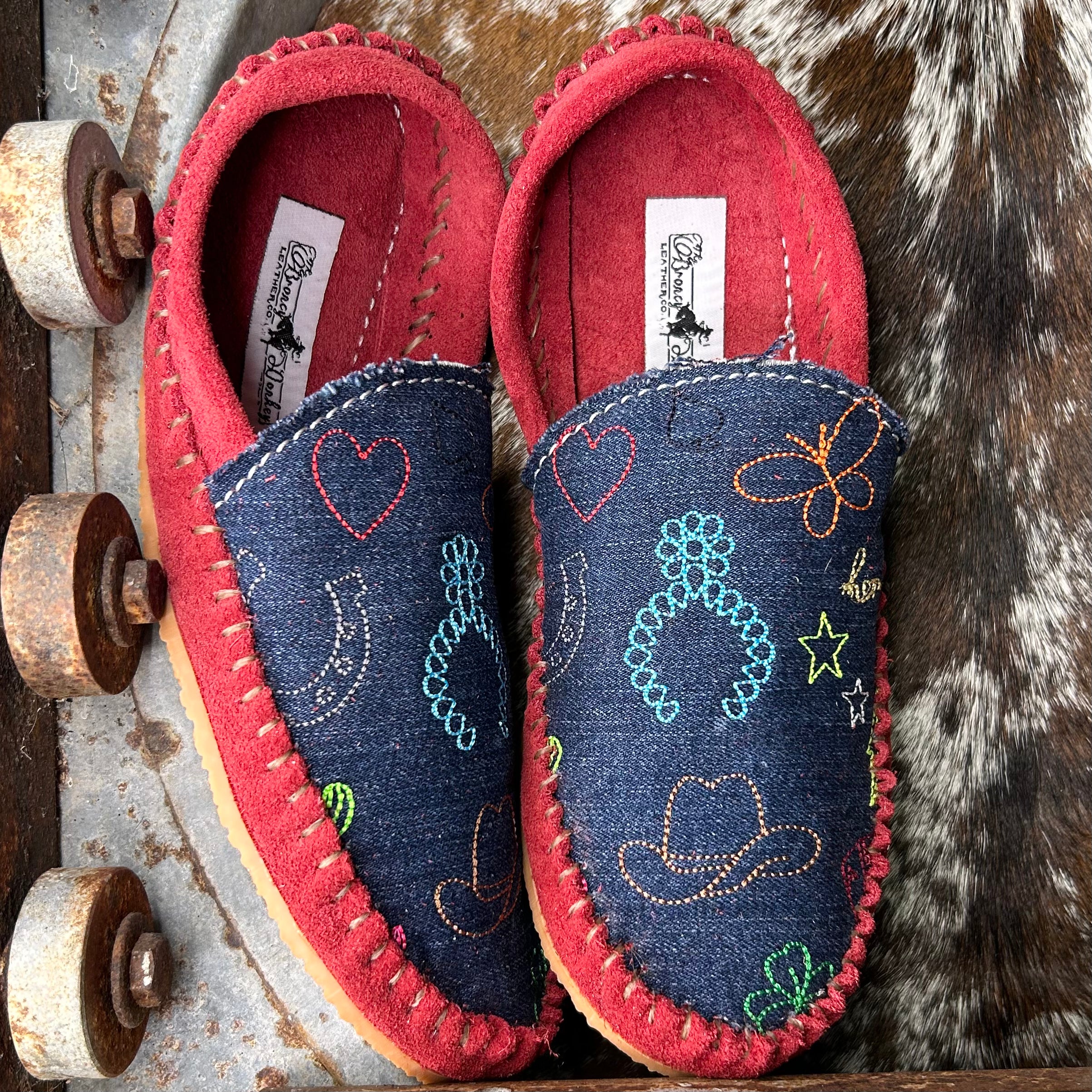 Denim Tattoo Mules (Size 9)
