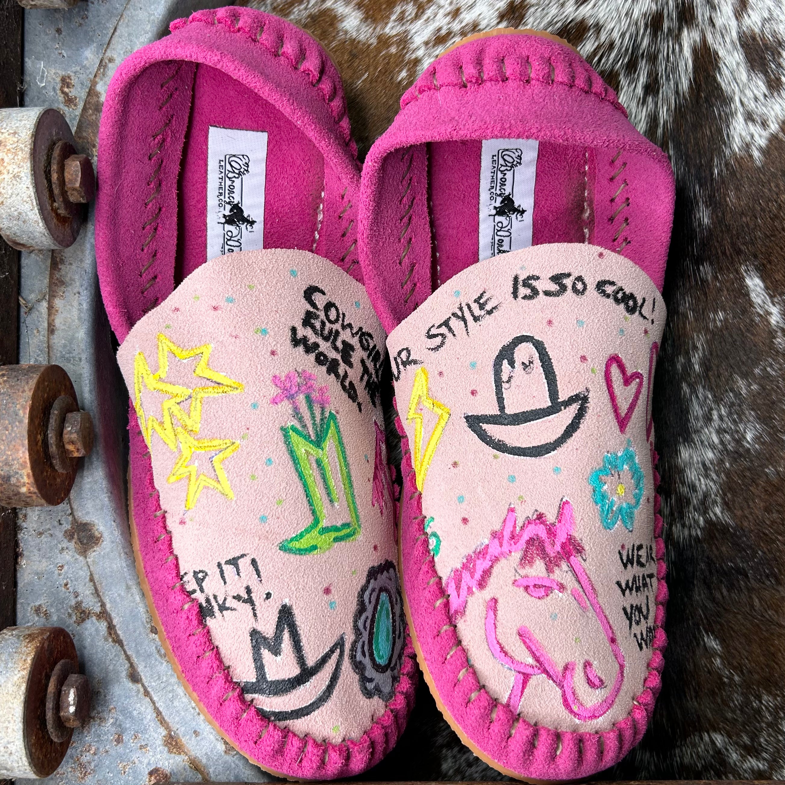 Painted Mules (Size 8)