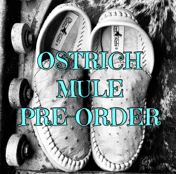 PRE-ORDER OSTRICH MULE (PEANUT BRITTLE COLOR)