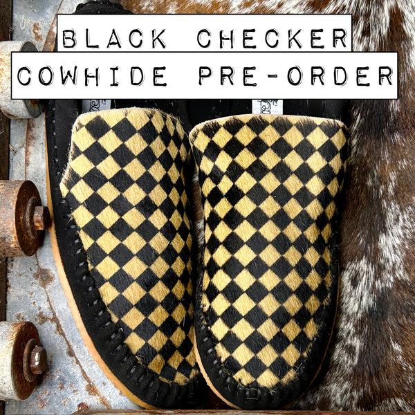 BLACK CHECKER COWHIDE PREORDER (PLEASE READ DESCRIPTION!)