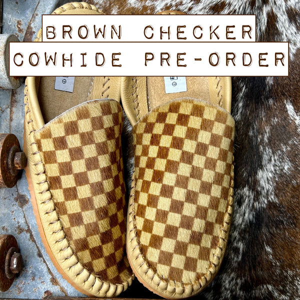 BROWN CHECKER COWHIDE PREORDER (PLEASE READ DESCRIPTION!)